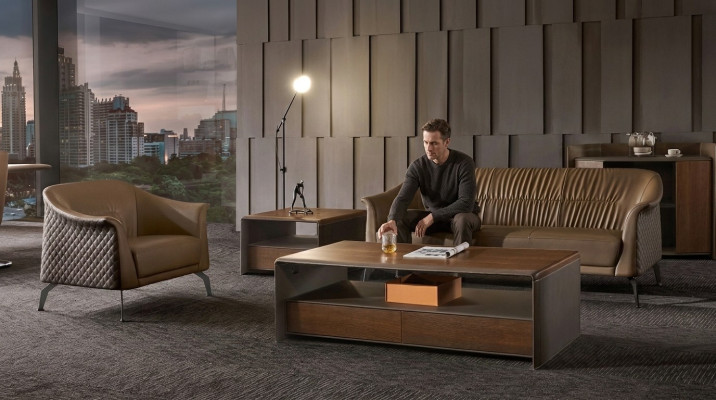 Bankstel set ontwerp banken bekleding decor banken leer ontspan moderne