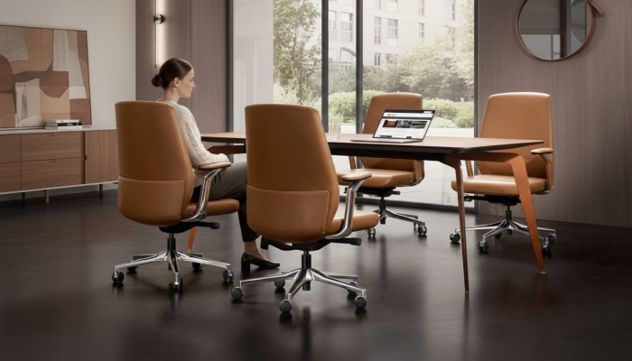 Kantoorset 4x conferentiestoelen & conferentietafel compleet set vergadertafel 5dlg.