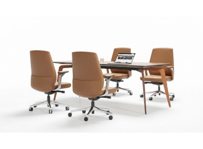 Kantoorset 4x conferentiestoelen & conferentietafel compleet set vergadertafel 5dlg.