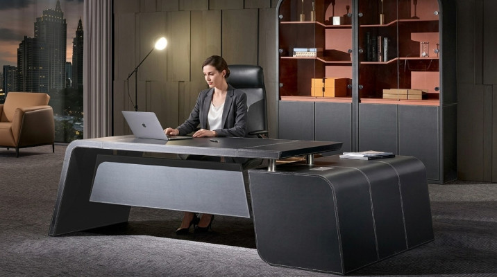 Hoekbureau Werk Schrijf Kantoor Bureau Ontwerper Luxe Klasse Meubels