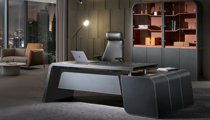 Hoekbureau Werk Schrijf Kantoor Bureau Ontwerper Luxe Klasse Meubels