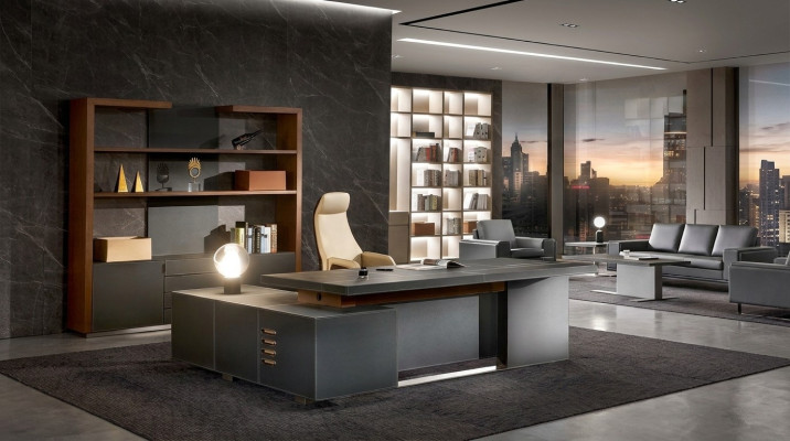 Bureau van leer Kantoor tafels Designer inrichting Tafel Meubels Stoel