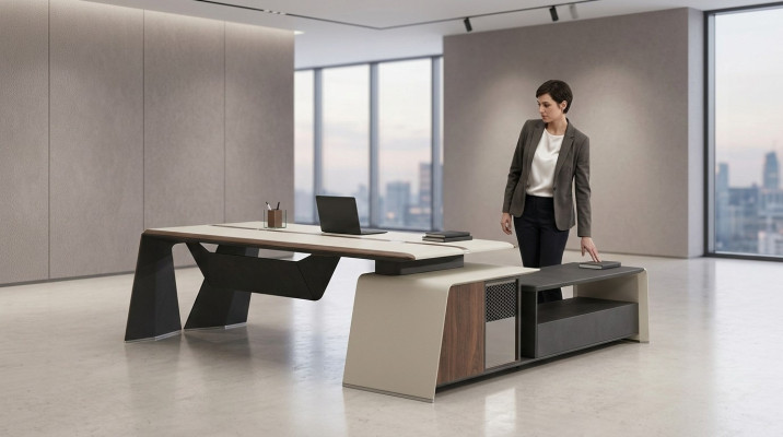 Hoekbureau Kantoor Chef Inrichting Kamer Meubels Ontwerp Bureaus