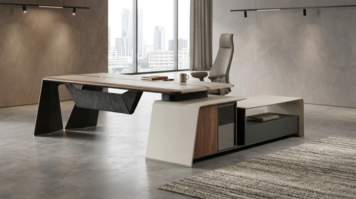 Hoekbureau Kantoor Chef Inrichting Kamer Meubels Ontwerp Bureaus