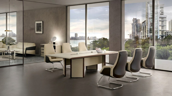 Conferentietafel 6 stoelen Stoel Tafel Vergadering Kantoor Inrichting 7-delige set