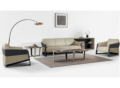 Sofa set 3-zits set decoratie design banken gestoffeerde banken lederen ontspanning