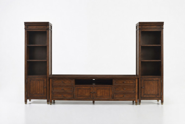 Woonkamer wand dressoir ontwerp 2x glazen kast laag RTV dressoir dressoir 3-delige woonkamer wand set  Woonkamer wand dressoir ontwerp 2x glazen kast laag RTV dressoir dressoir 3-delige woonkamer wand set