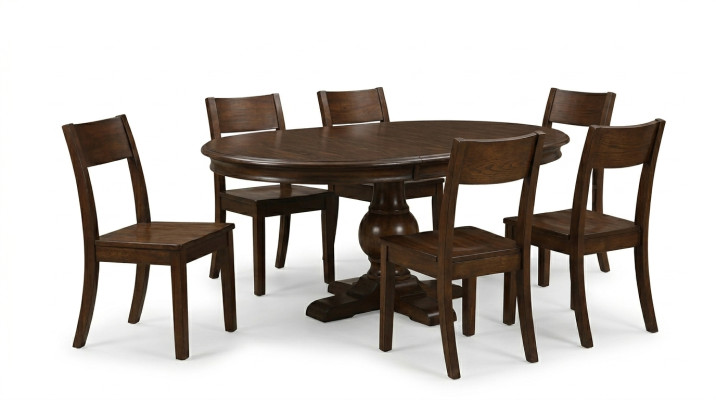 Set Complete Eettafel 6x Stoelen Eetkamer Set Eetgroep Houten Tafel Tafels 7-delig