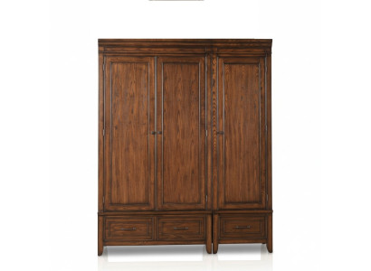 Kast 2x kledingkast Houten kast Massief bruin Houten kasten Slaapkamer