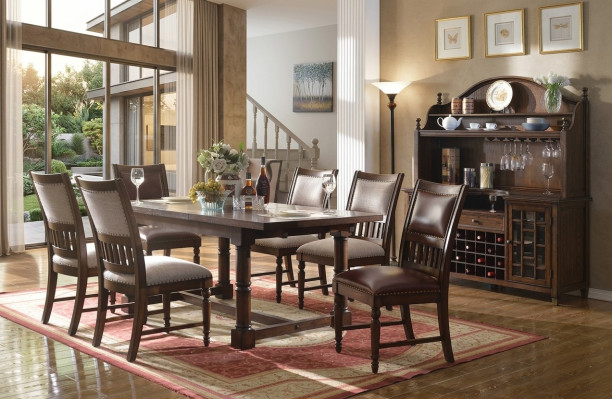 Eetkamer Set Eettafel 6 Stoelen dressoir Tafels Hout Design Groep Ensemble 9-delig