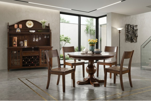 Eetkamer compleet set tafel dressoir 4x stoel set 7-delig. Eettafel hout nieuw