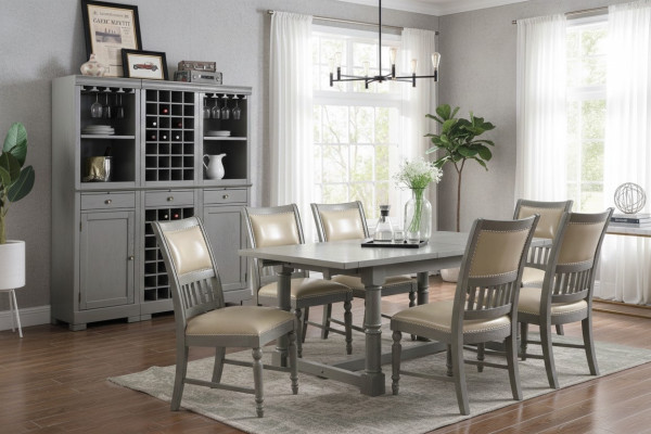 Eettafel set Tafel 6x Stoelen Stoel Eetkamer Groep Tafel Hout Leer