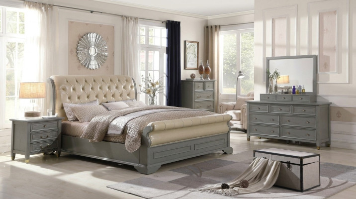 Slaapkamer meubel Compleet set Bed Nachtkastje Kledingkast Tafel Nieuw 3-dlg.