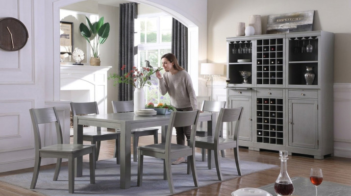 Designer meubels houten tafel stoelen eetkamer 6x stoelen 7-delige set meubelgroep