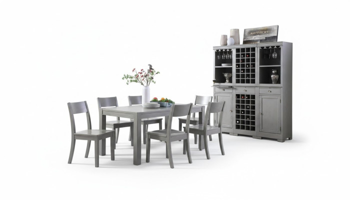 Designer meubels houten tafel stoelen eetkamer 6x stoelen 7-delige set meubelgroep