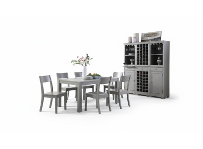 Designer meubels houten tafel stoelen eetkamer 6x stoelen 7-delige set meubelgroep