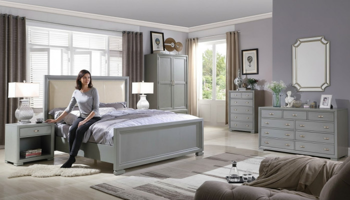 Bed nachtkastje ladekast 6-delige slaapkamerset Design Modern Luxe