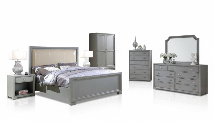 Bed nachtkastje ladekast 6-delige slaapkamerset Design Modern Luxe