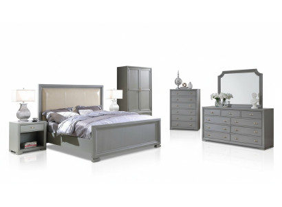 Bed nachtkastje ladekast 6-delige slaapkamerset Design Modern Luxe