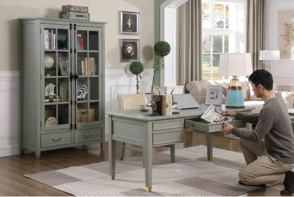 Kantoorstoelen bureaus tafel houten bureaustoel set meubels kamer