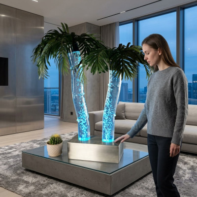 Led Waterzuil Palm Kunstplant Plant Waterzuilen Zuil