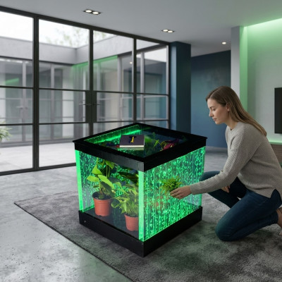 Tafel Salontafel Ontwerp Water zuilen zuil Waterbank Tafels LED