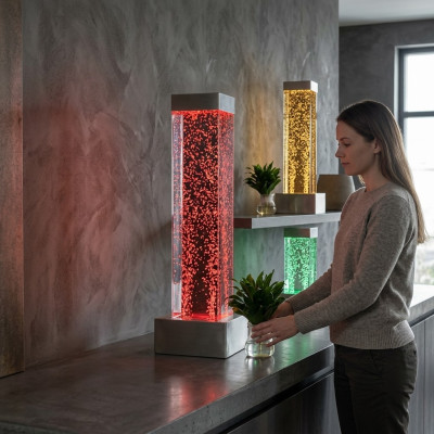 Waterzuil 20x80cm, waterspraakzuil, LED-scheidingswand