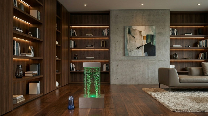 ledzuil tafel waterzuil zuilendecoratie bar winkelbalies water