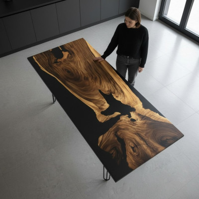 Luxe tafels Eettafel River Table Massief Tafels 240x100 Riviertafel Echt