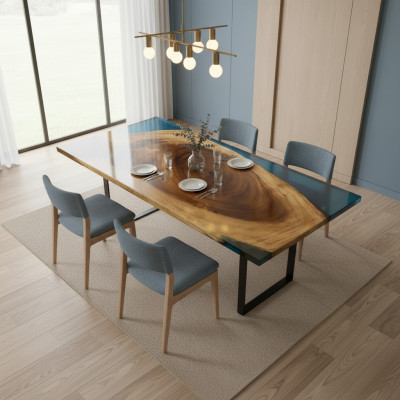 Salontafel River Table Epoxyhars Massief Tafels 121x61 Riviertafel Echt