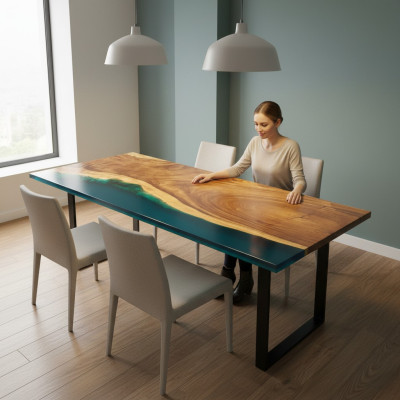 Eettafel River Table Echt hout Riviertafel 241x100 Massieve tafels
