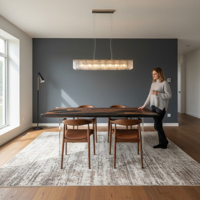 Eettafel Black River Table Echt Hout Riviertafel 221x91cm Tafels