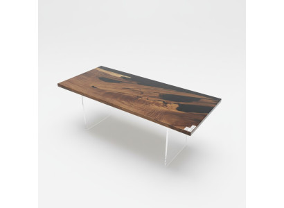 Eettafel Black River Table Echt Hout Riviertafel 221x91cm Tafels