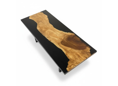 Tafel Epoxyhars Eettafel Echt Hout Massief Meubilair Waterval Epoxy