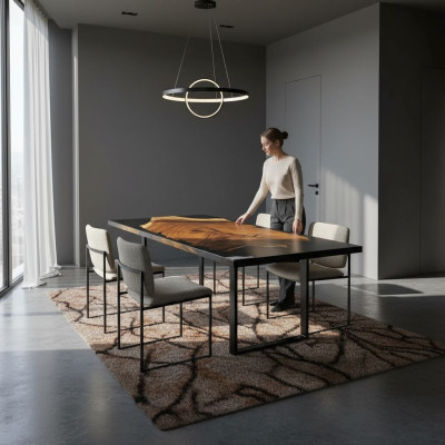 Epoxiehars Eettafel River Table Massief Tafels 160x81 Riviertafel Nieuw