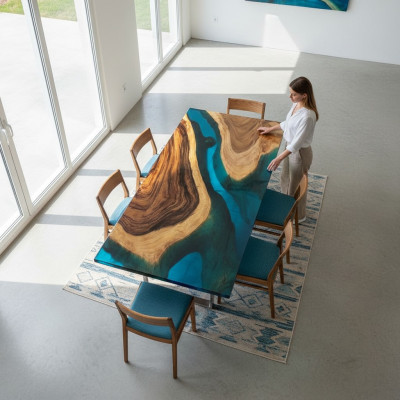 Tafel Eettafel Tafels Hars Epoxy Massief ontwerpmeubelen 140x71 Echt