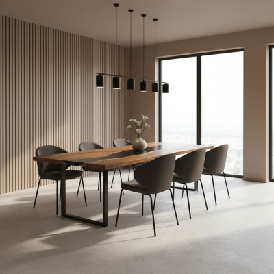 Eettafel River Table Massief Tafels 201*81 Riviertafel Echt Hout Epoxyhars