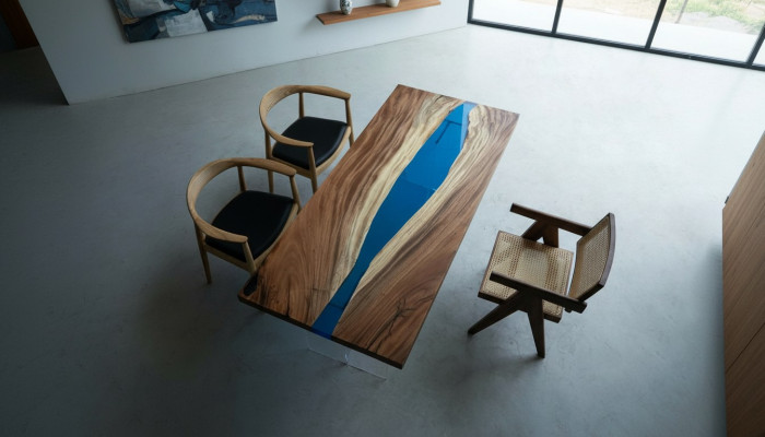 Eettafel River Table Massief Tafels 185x85cm Riviertafel Epoxyhars Zee