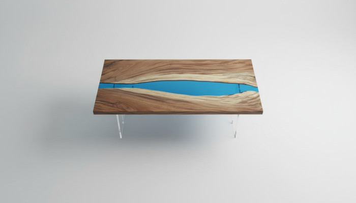Eettafel River Table Massief Tafels 185x85cm Riviertafel Epoxyhars Zee