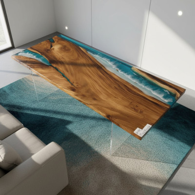 Eettafel River Table echt hout riviertafel massief epoxyhars decoratietafels