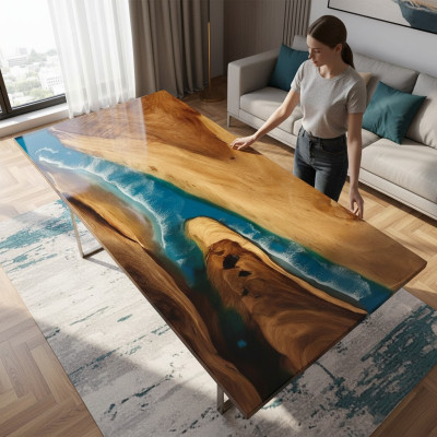 Eettafel Zee Water Rivier Echt Hout Riviertafel 161x81 Tafels