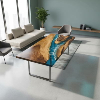 Eettafel Zee Water Rivier Echt Hout Riviertafel 161x81 Tafels