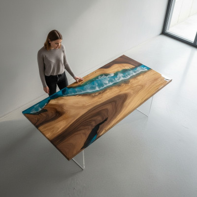 Eettafel River Table Massief Tafels 160x81 Riviertafel Zee Waterval