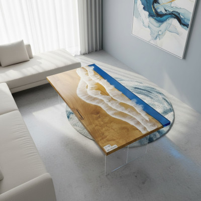 Tafels Eettafel Design Tafel Moderne Zee Rivier Meubels 181x81 Epoxy