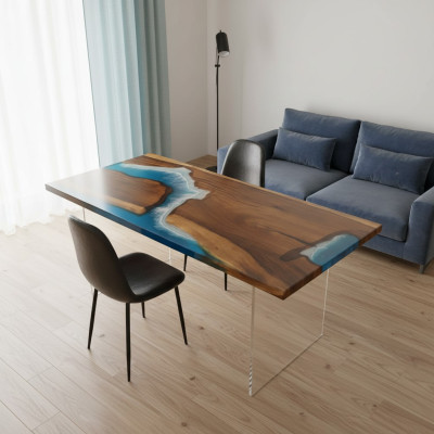 Tafels Eettafel Ontwerptafel Moderne Zee Rivierdecor Meubels 181x81 Epoxy