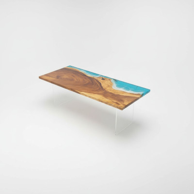 Tafel eettafel tafels hars epoxy massief ontwerp meubels 221x91 echt