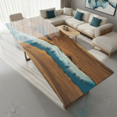 Moderne Tafels Eettafel Ontwerp Tafel Hars Zee Rivier Meubilair 240x90