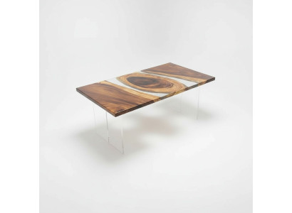 Houten massieve meubels Eettafel Epoxyhars Echt epoxytafel Giet hars