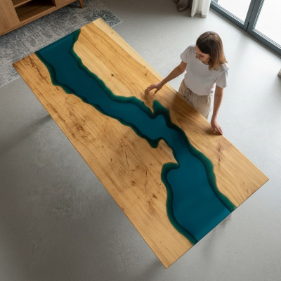 Eettafel Ontwerp Tafel Hars Moderne Tafels Zee Rivier Meubels 181x80