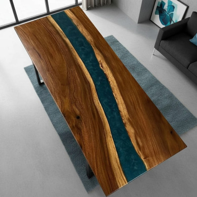 Esstisch Tafel Epoxyhars Nieuw Tafels 201x81 Riviertafel Echt Hout